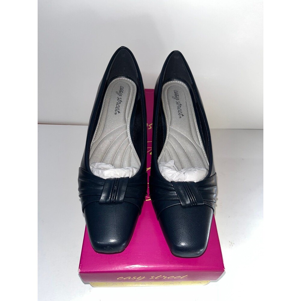 Easy Street Women's Waive New Navy Square Toe Kitten Heel Pumps Size 8.5M - Picture 5 of 8